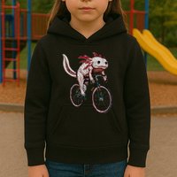 Axolotl Cycling Funny Axolotl Lover Axolotl Bicycle Axolotl Kids Hoodie