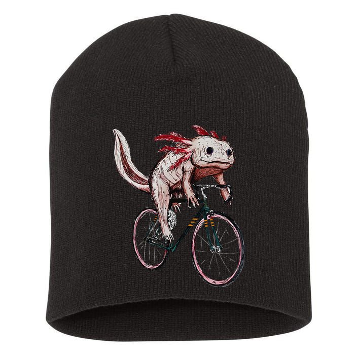 Axolotl Cycling Funny Axolotl Lover Axolotl Bicycle Axolotl Short Acrylic Beanie