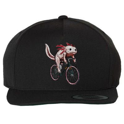 Axolotl Cycling Funny Axolotl Lover Axolotl Bicycle Axolotl Wool Snapback Cap
