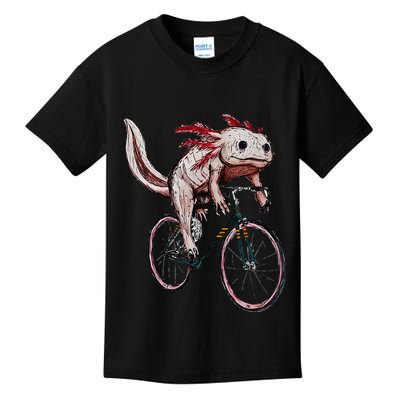 Axolotl Cycling Funny Axolotl Lover Axolotl Bicycle Axolotl Kids T-Shirt