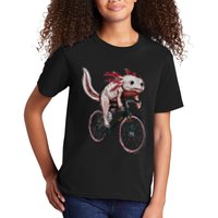 Axolotl Cycling Funny Axolotl Lover Axolotl Bicycle Axolotl Kids T-Shirt
