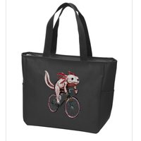 Axolotl Cycling Funny Axolotl Lover Axolotl Bicycle Axolotl Zip Tote Bag