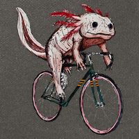Axolotl Cycling Funny Axolotl Lover Axolotl Bicycle Axolotl Cotton Canvas Backpack