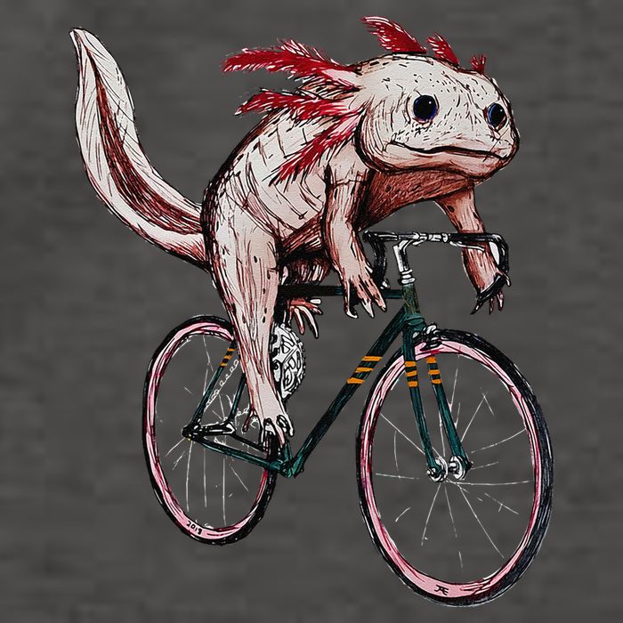 Axolotl Cycling Funny Axolotl Lover Axolotl Bicycle Axolotl Vector Backpack