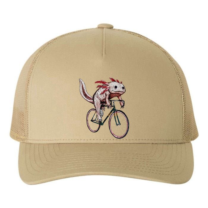 Axolotl Cycling Funny Axolotl Lover Axolotl Bicycle Axolotl Yupoong Adult 5-Panel Trucker Hat