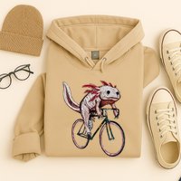 Axolotl Cycling Funny Axolotl Lover Axolotl Bicycle Axolotl Hoodie