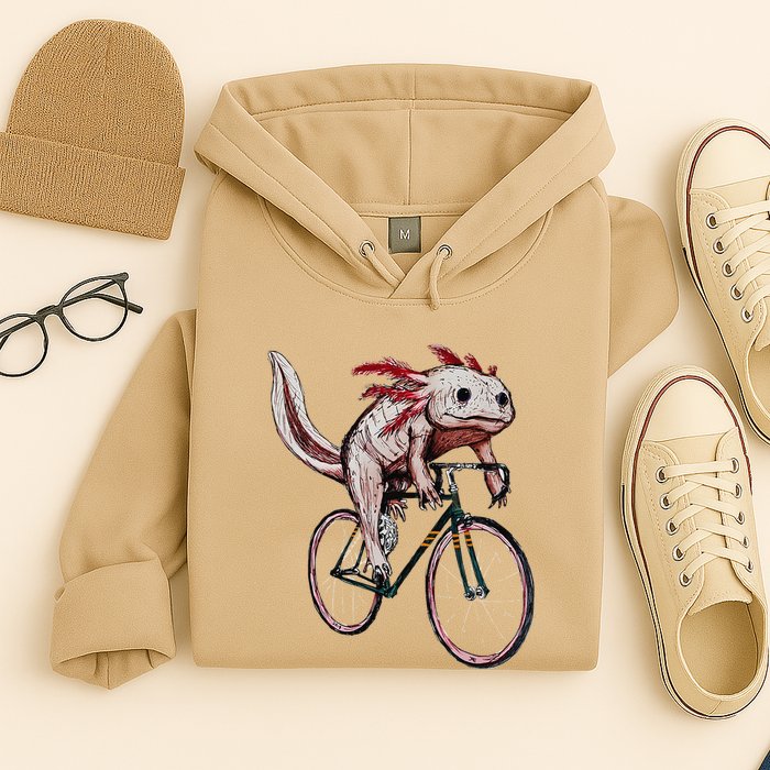 Axolotl Cycling Funny Axolotl Lover Axolotl Bicycle Axolotl Hoodie