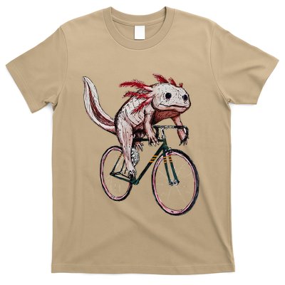 Axolotl Cycling Funny Axolotl Lover Axolotl Bicycle Axolotl T-Shirt
