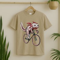 Axolotl Cycling Funny Axolotl Lover Axolotl Bicycle Axolotl T-Shirt