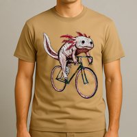 Axolotl Cycling Funny Axolotl Lover Axolotl Bicycle Axolotl T-Shirt