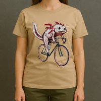 Axolotl Cycling Funny Axolotl Lover Axolotl Bicycle Axolotl T-Shirt
