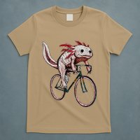 Axolotl Cycling Funny Axolotl Lover Axolotl Bicycle Axolotl T-Shirt