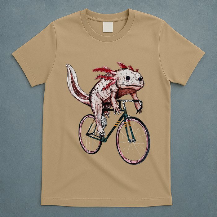Axolotl Cycling Funny Axolotl Lover Axolotl Bicycle Axolotl T-Shirt