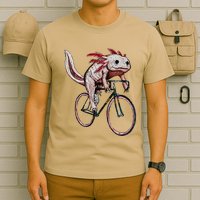 Axolotl Cycling Funny Axolotl Lover Axolotl Bicycle Axolotl T-Shirt