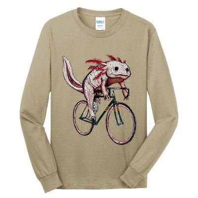 Axolotl Cycling Funny Axolotl Lover Axolotl Bicycle Axolotl Tall Long Sleeve T-Shirt
