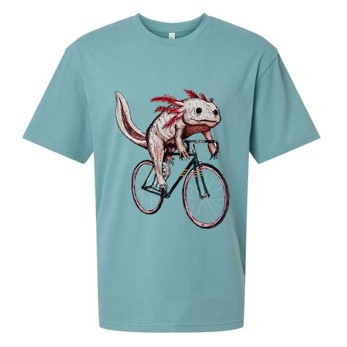 Axolotl Cycling Funny Axolotl Lover Axolotl Bicycle Axolotl Sueded Cloud Jersey T-Shirt