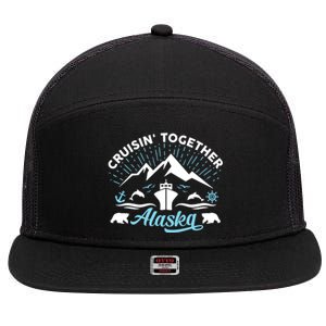 Alaska Cruise Family Vacation Friends Group Travel Matching Gift 7 Panel Mesh Trucker Snapback Hat