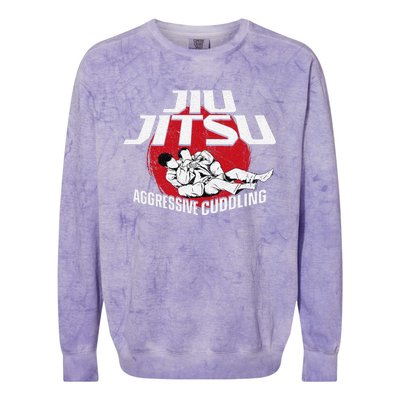 Aggressive Cuddling Funny Jiu Jitsu BJJ Fighter Colorblast Crewneck Sweatshirt