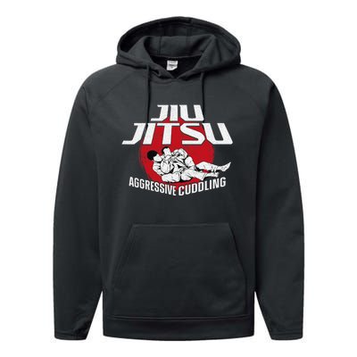 Aggressive Cuddling Funny Jiu Jitsu BJJ Fighter Performance Fleece Hoodie