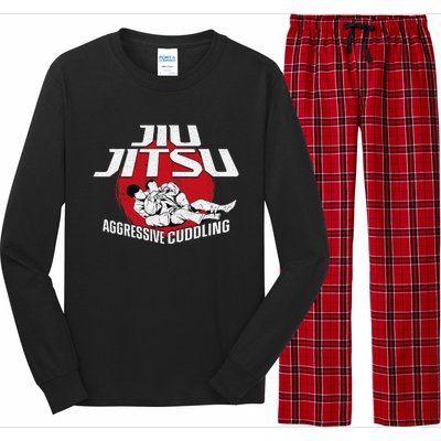 Aggressive Cuddling Funny Jiu Jitsu BJJ Fighter Long Sleeve Pajama Set