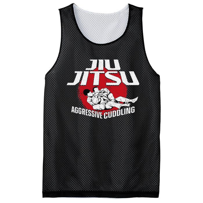 Aggressive Cuddling Funny Jiu Jitsu BJJ Fighter Mesh Reversible Basketball Jersey Tank