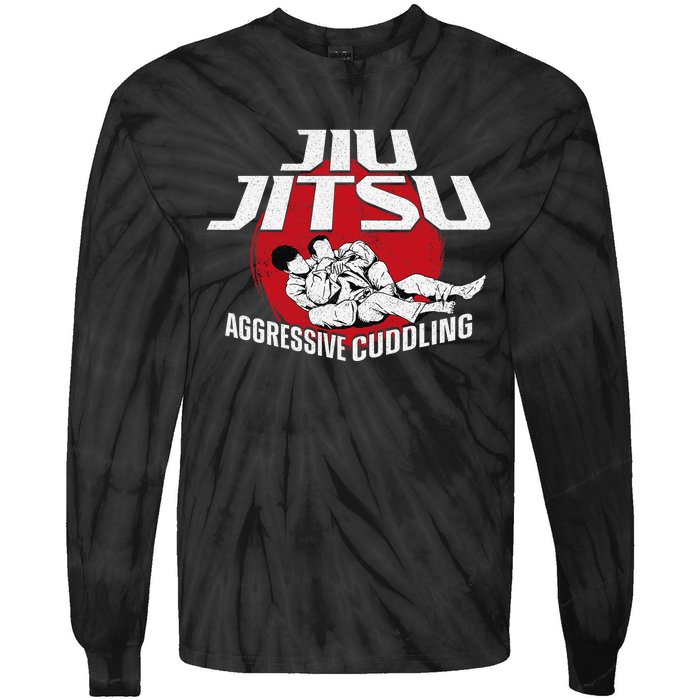 Aggressive Cuddling Funny Jiu Jitsu BJJ Fighter Tie-Dye Long Sleeve Shirt