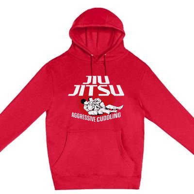 Aggressive Cuddling Funny Jiu Jitsu BJJ Fighter Premium Pullover Hoodie