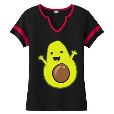 Avocado Costume Funny Avocado Halloween Costume Avocado Ladies Halftime Notch Neck Tee