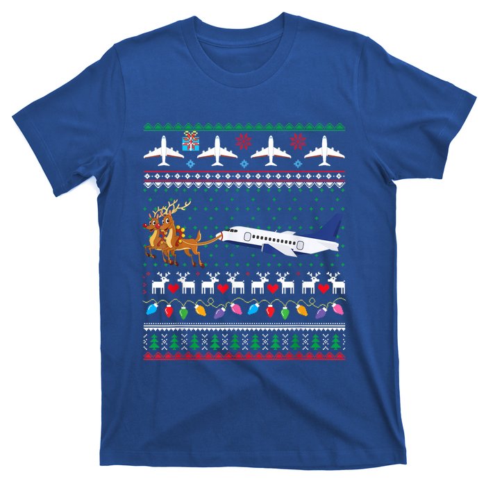 Airplane Christmas Funny Ugly Xmas Sweater Pilot Xmas Gift T-Shirt