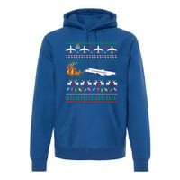 Airplane Christmas Funny Ugly Xmas Sweater Pilot Xmas Gift Premium Hoodie