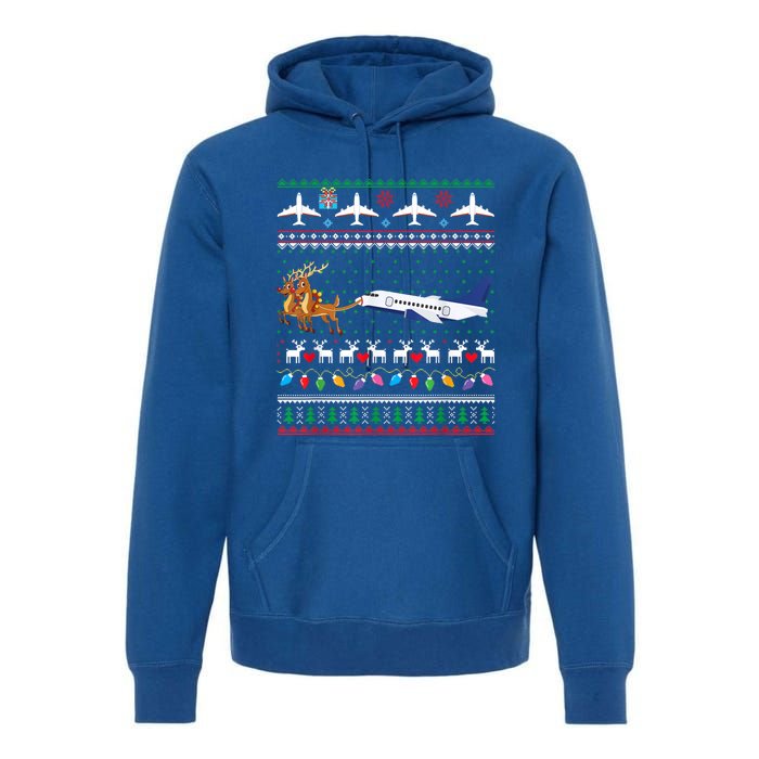 Airplane Christmas Funny Ugly Xmas Sweater Pilot Xmas Gift Premium Hoodie