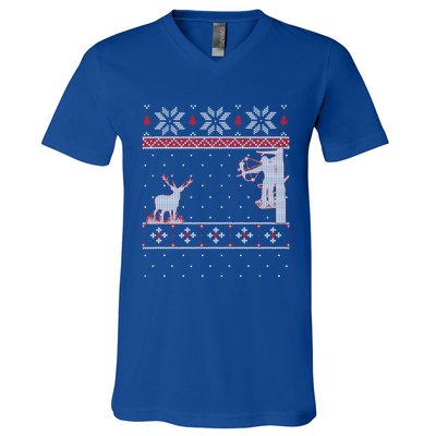 Amazing Cute Funny Duck Hunter Deer Hunting Ugly Christmas Cute Gift V-Neck T-Shirt