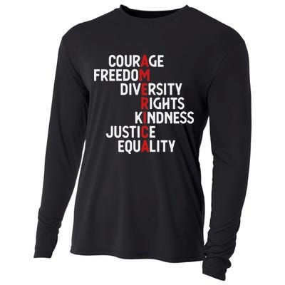 America Courage Freedom Diversity Rights Friendship Justice Cooling Performance Long Sleeve Crew