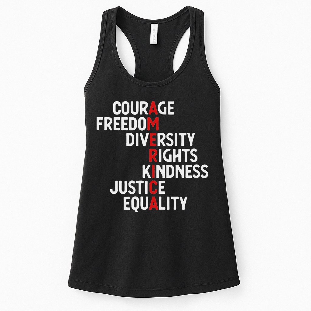 America Courage Freedom Diversity Rights Friendship Justice Womens Tank Top