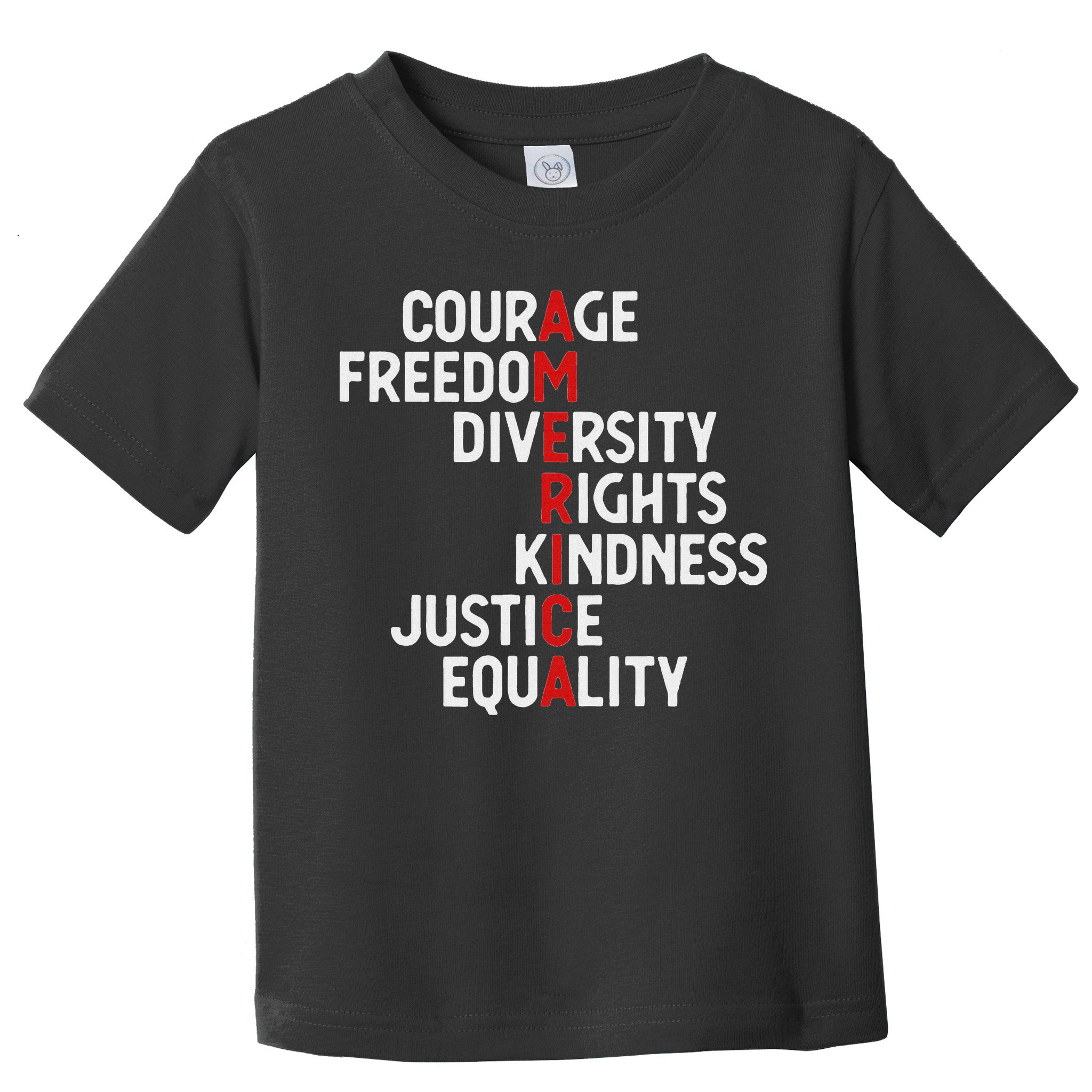 America Courage Freedom Diversity Rights Friendship Justice Toddler T-Shirt