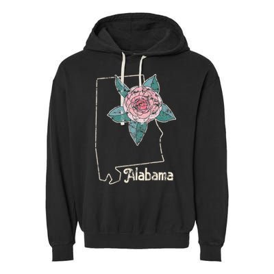 Alabama Camellia Flower Wildflower State Garment-Dyed Fleece Hoodie
