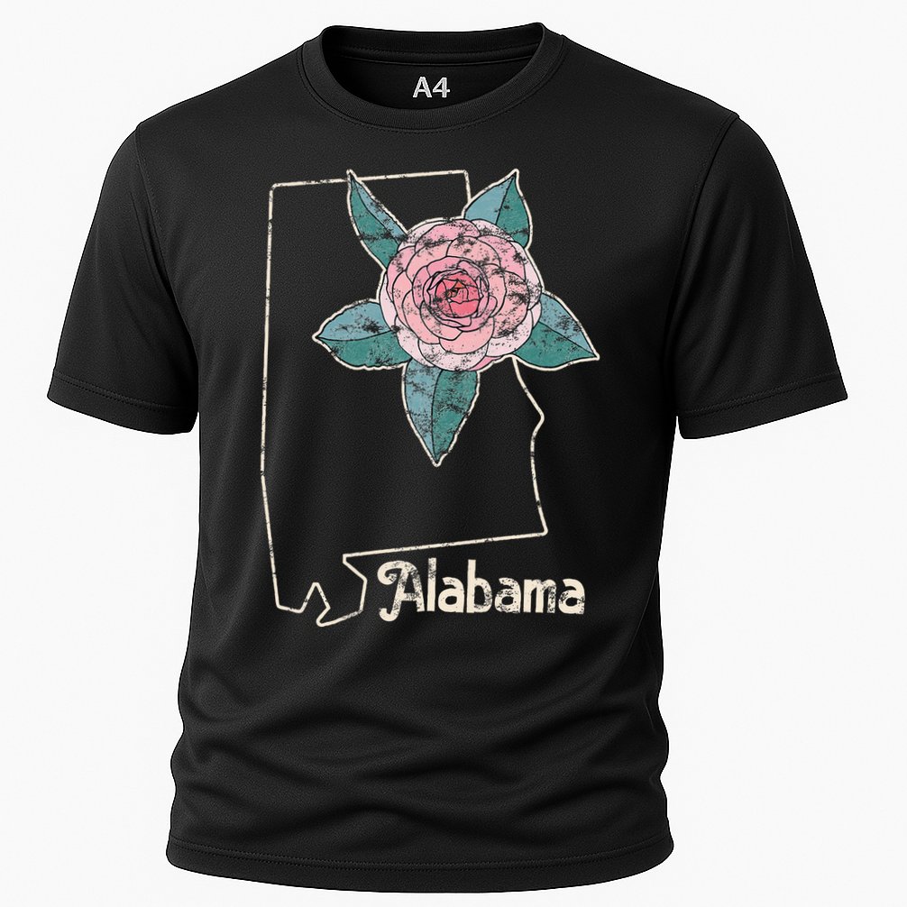 Alabama Camellia Flower Wildflower State Cooling Performance Crew T-Shirt