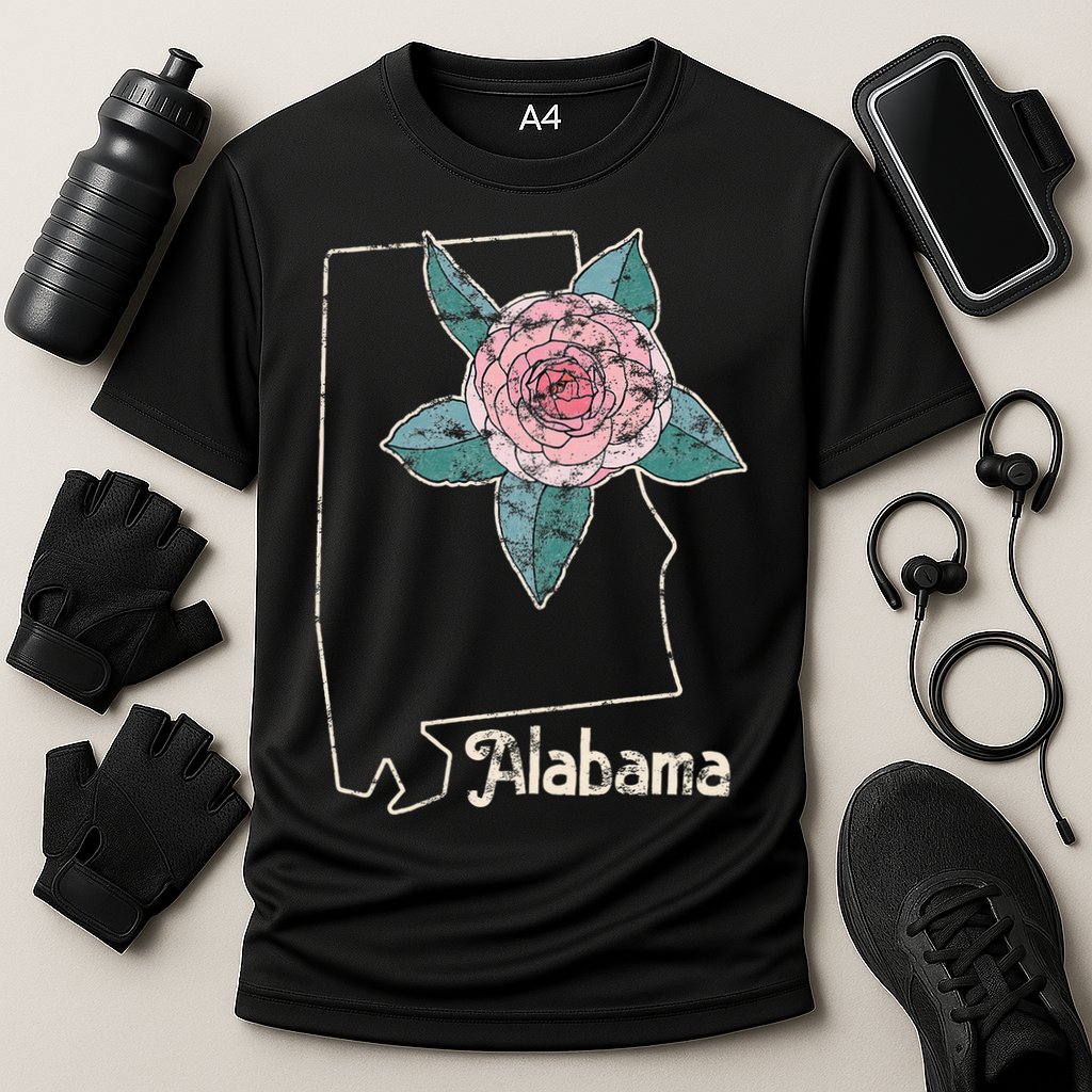 Alabama Camellia Flower Wildflower State Cooling Performance Crew T-Shirt