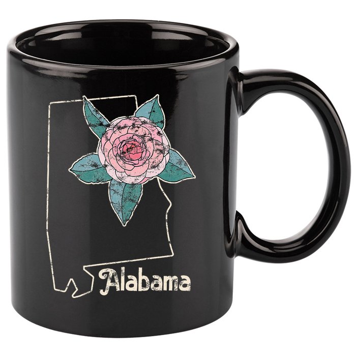Alabama Camellia Flower Wildflower State 11oz C Handle Ceramic Mug
