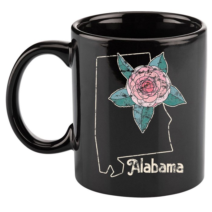 Alabama Camellia Flower Wildflower State 11oz C Handle Ceramic Mug