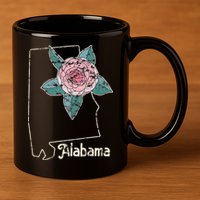 Alabama Camellia Flower Wildflower State 11oz C Handle Ceramic Mug