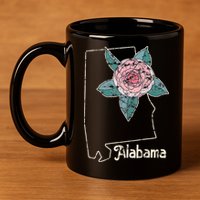 Alabama Camellia Flower Wildflower State 11oz C Handle Ceramic Mug