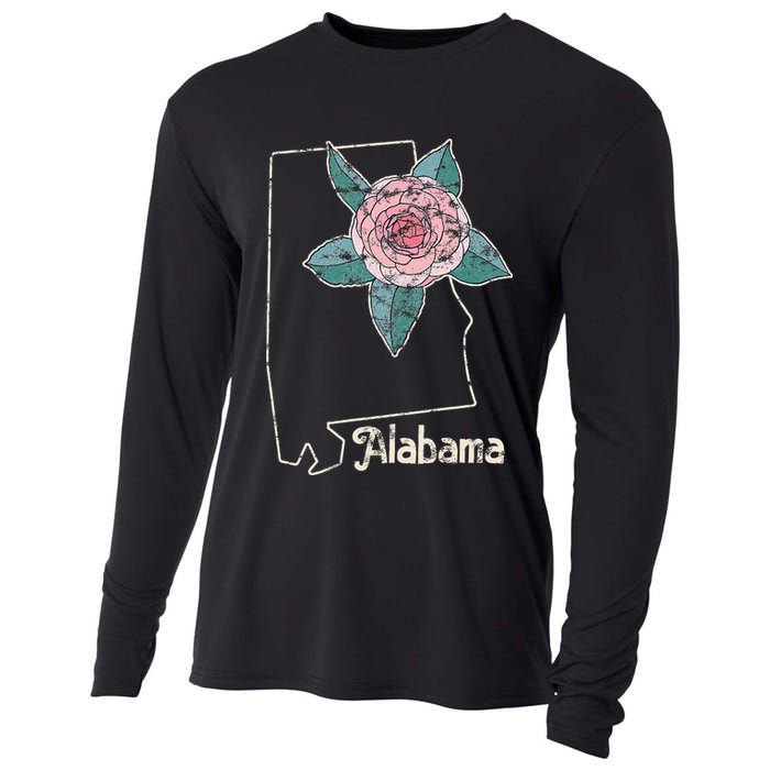 Alabama Camellia Flower Wildflower State Cooling Performance Long Sleeve Crew