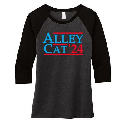 Alley Cat For President Trump 2024 Women's Tri-Blend 3/4-Sleeve Raglan Shirt