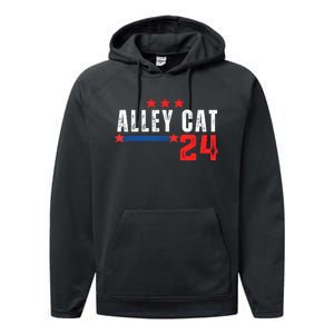 Alley Cat For President Trump 2024 Performance Fleece Hoodie