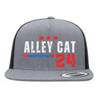 Alley Cat For President Trump 2024 Flat Bill Trucker Hat