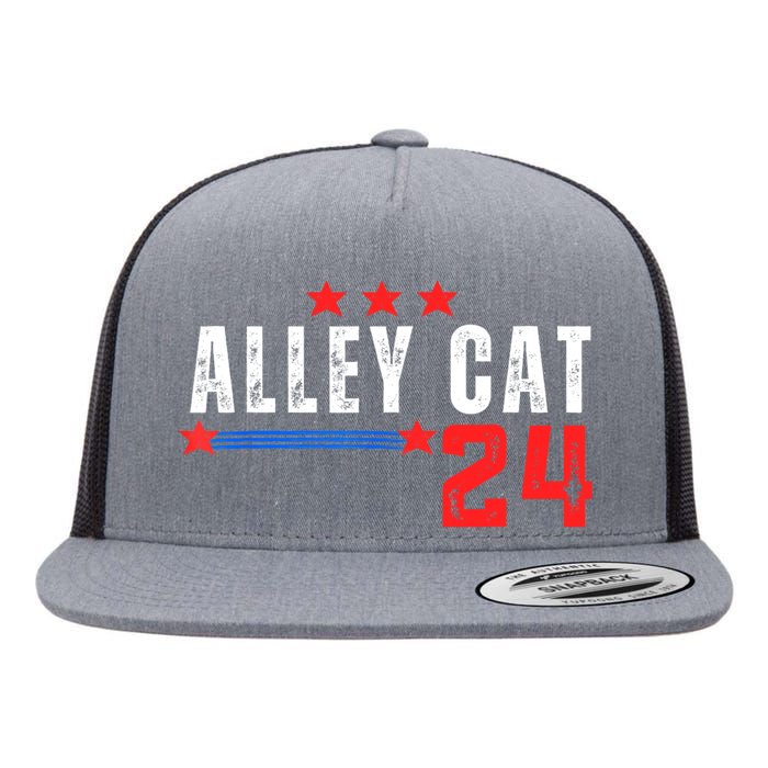 Alley Cat For President Trump 2024 Flat Bill Trucker Hat