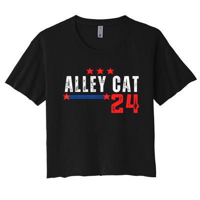 Alley Cat For President Trump 2024 Women's Crop Top Tee