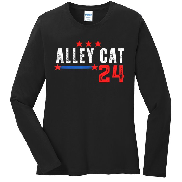 Alley Cat For President Trump 2024 Ladies Long Sleeve Shirt