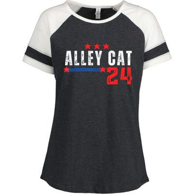 Alley Cat For President Trump 2024 Enza Ladies Jersey Colorblock Tee